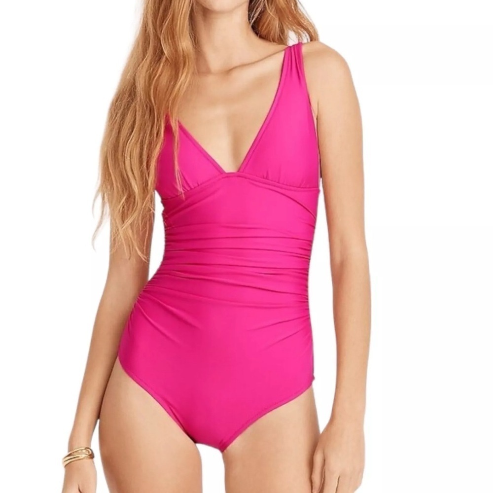 J. Crew Women's Pink One-Piece Swimsuit NWT BC116 Sold Out Flattering Suit